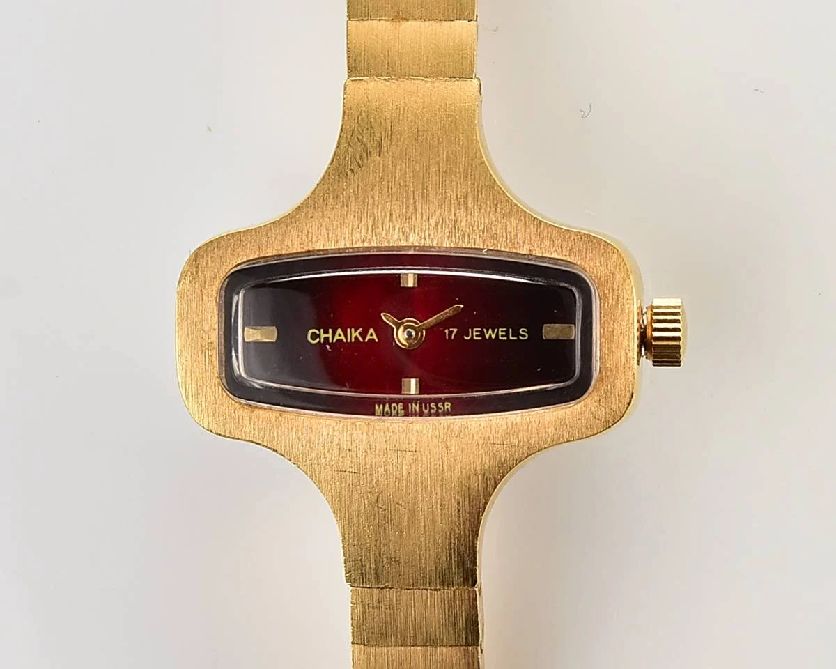 TIME CAPSULE: Rare! Chaika gold plated wrist watch for ladies – New Old Stock (NOS)!