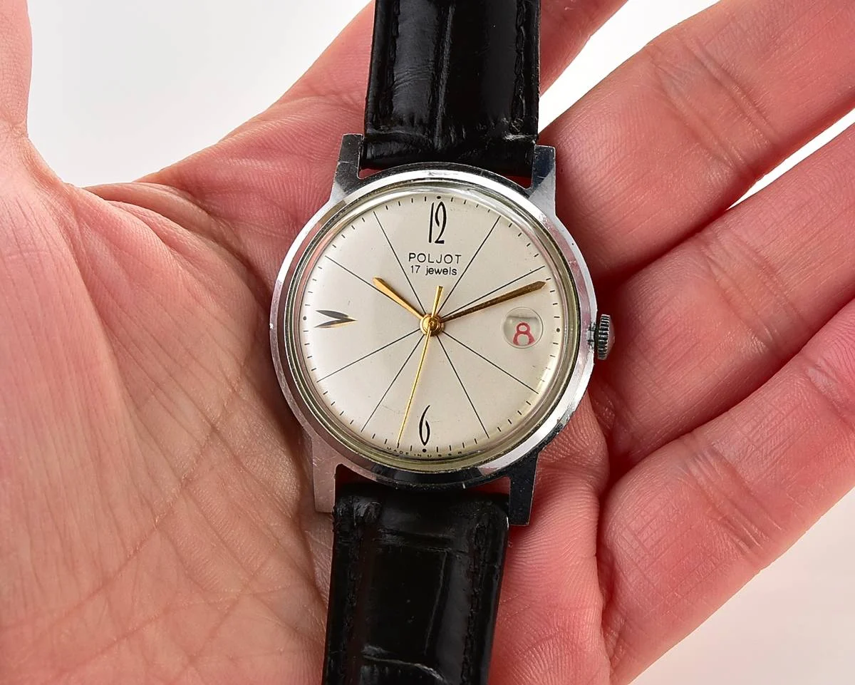 Vintage Soviet Poljot mechanical wrist watch with original crystal