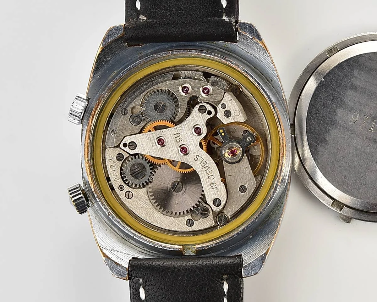 Vintage Soviet Poljot-cricket mechanical watch with alarm function