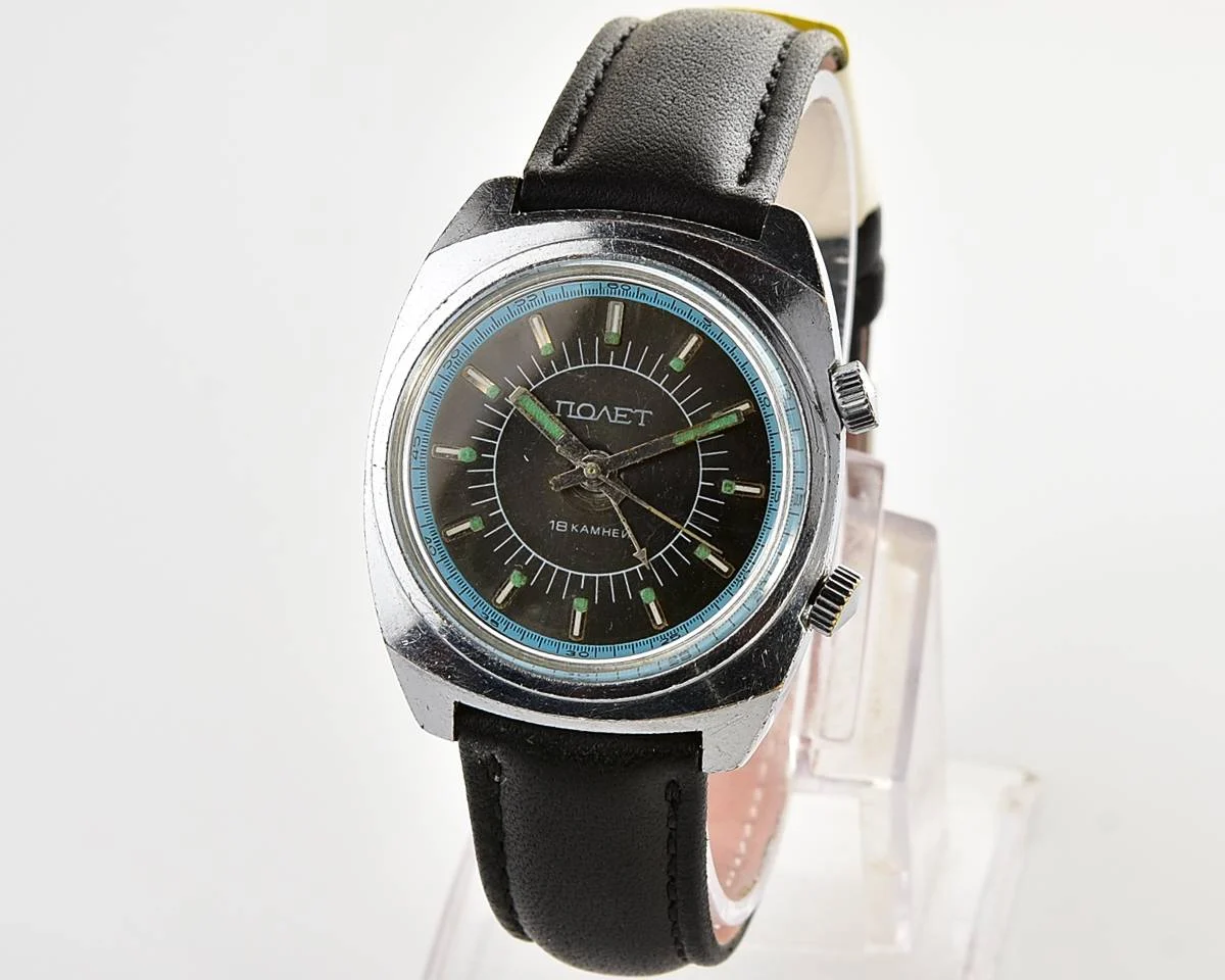 Vintage Soviet Poljot-cricket mechanical watch with alarm function