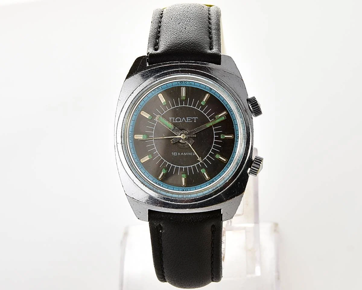 Vintage Soviet Poljot-cricket mechanical watch with alarm function
