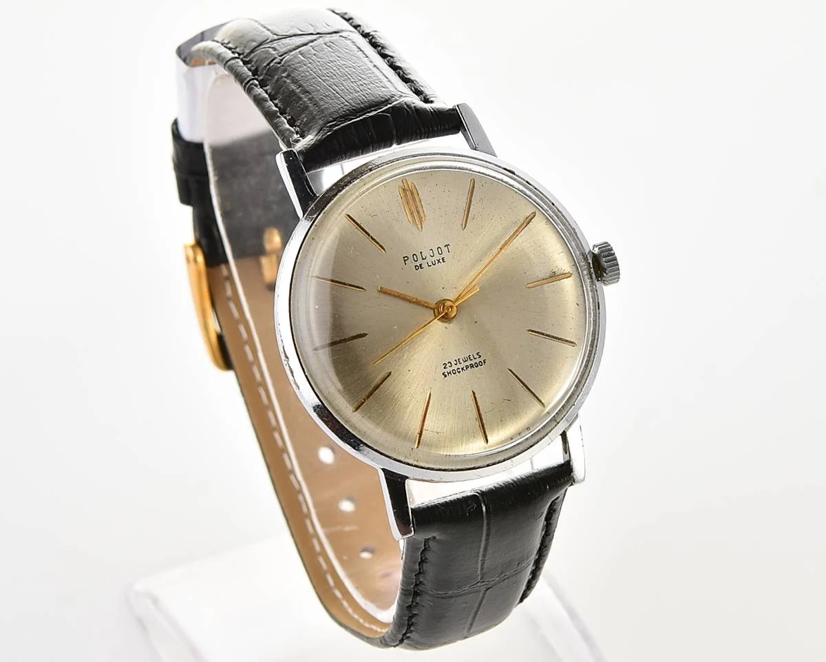 Vintage Soviet Poljot De Luxe mechanical watch