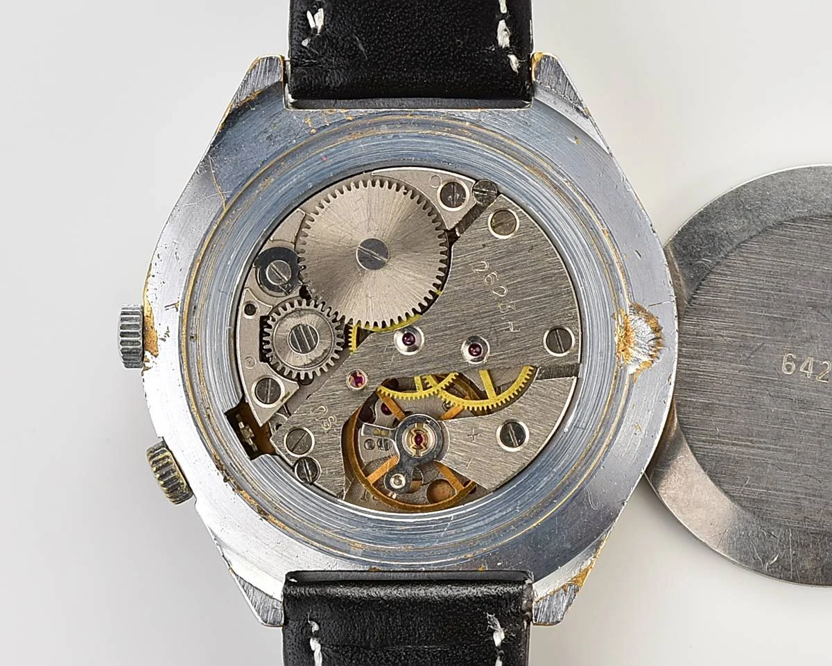 Vintage mechanical Raketa watch with 24 hours dial