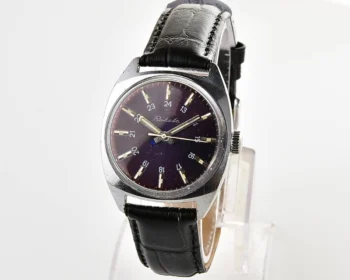 Vintage Soviet Raketa mechanical watch with military style 24 hours indecies
