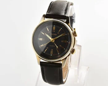 Soviet vintage Sekonda (Poljot) gold-plated wrist watch with alarm clock!
