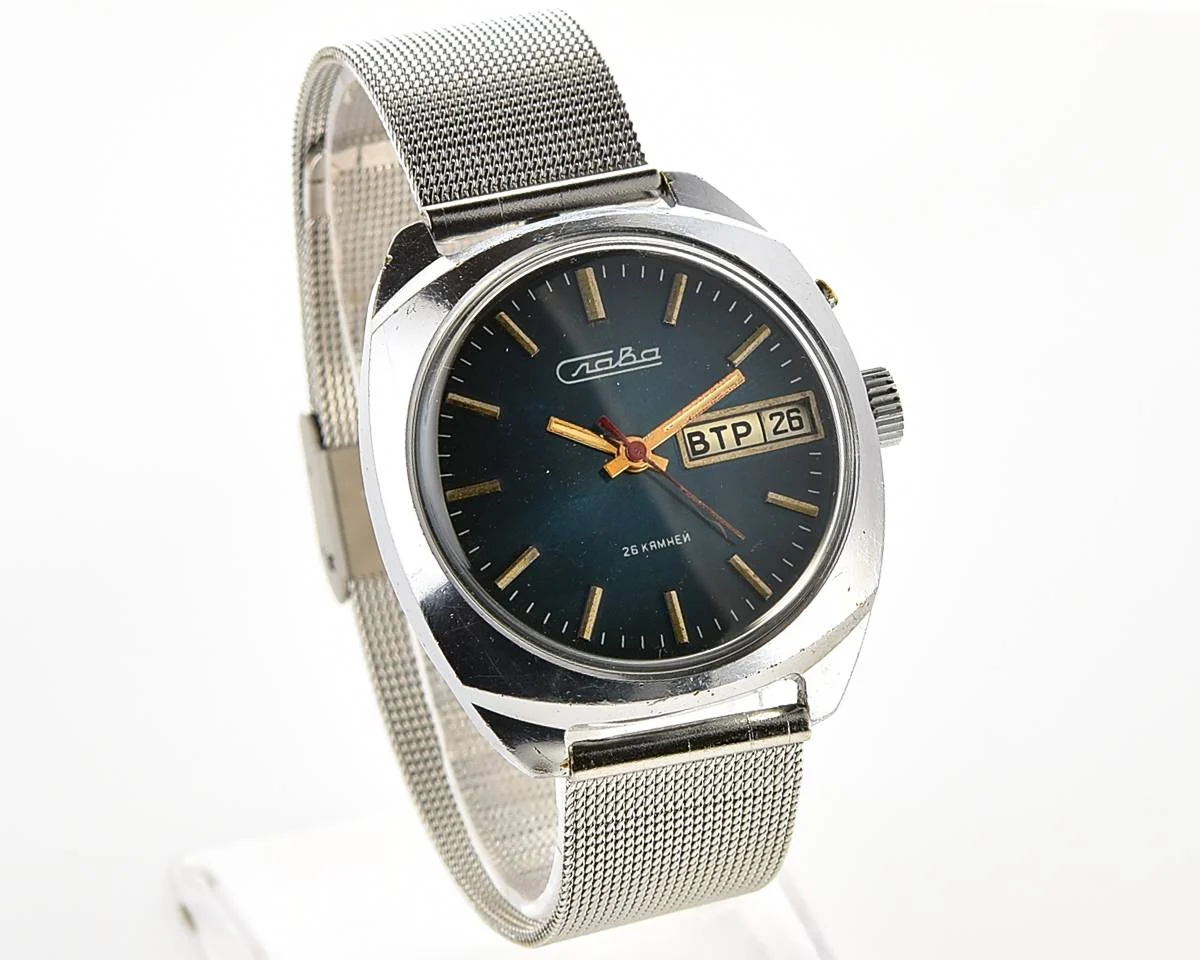 Vintage Soviet Slava mechanical wristwatch