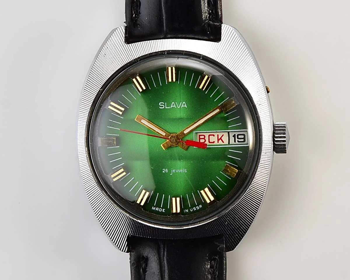 Large Soviet mechanical vintage watch Slava – automatic self winding movement