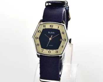 Excellent hexagonal Slava Soviet mechanical vintage watch