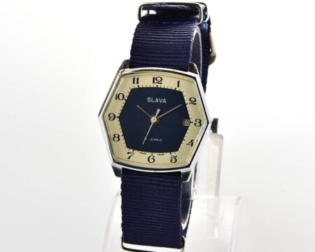 Excellent hexagonal Slava soviet mechanical vintage watch