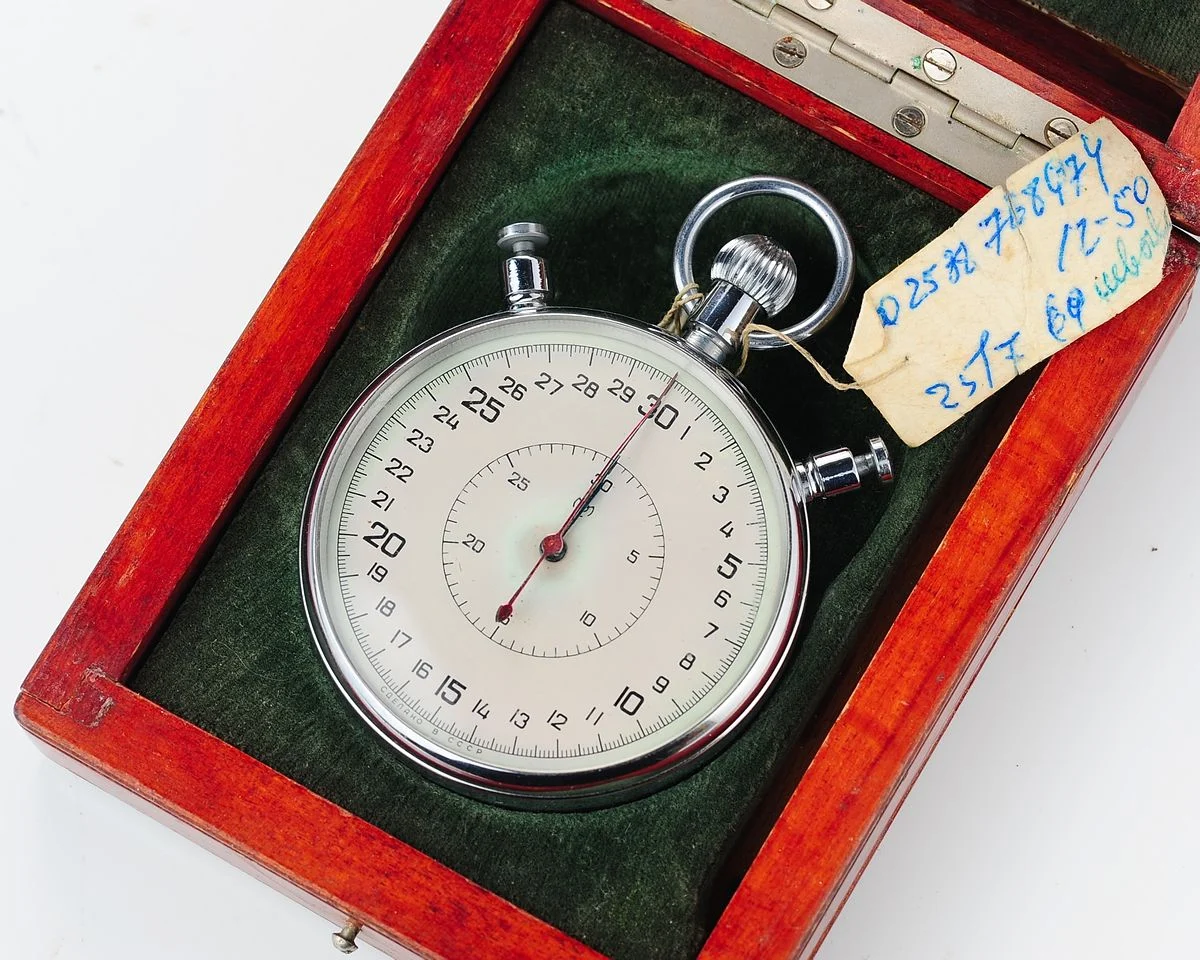 Large Soviet vintage Slava mechanical timer stop watch, 2nd quarter of 1960!
