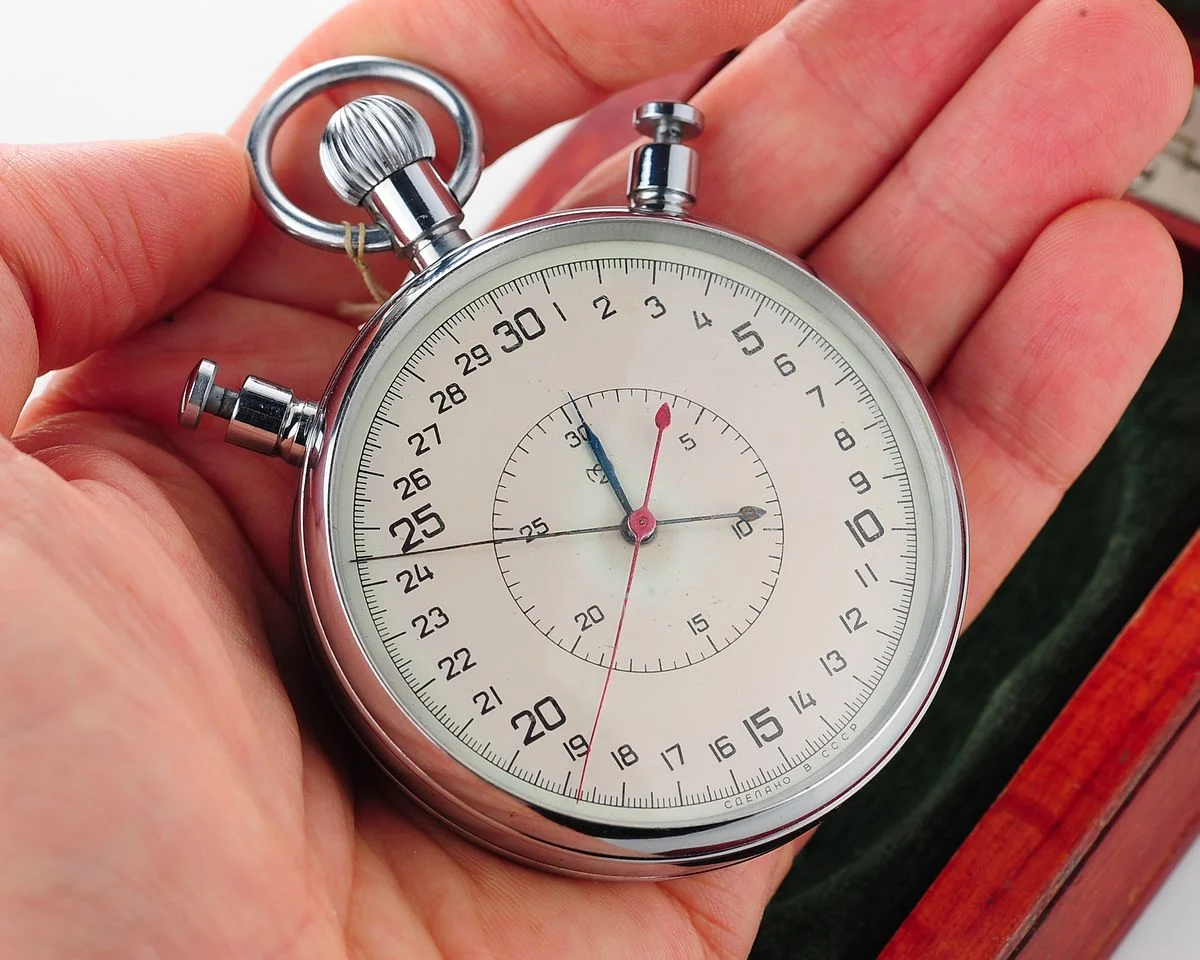 Large Soviet vintage Slava mechanical timer stop watch, 2nd quarter of 1960!