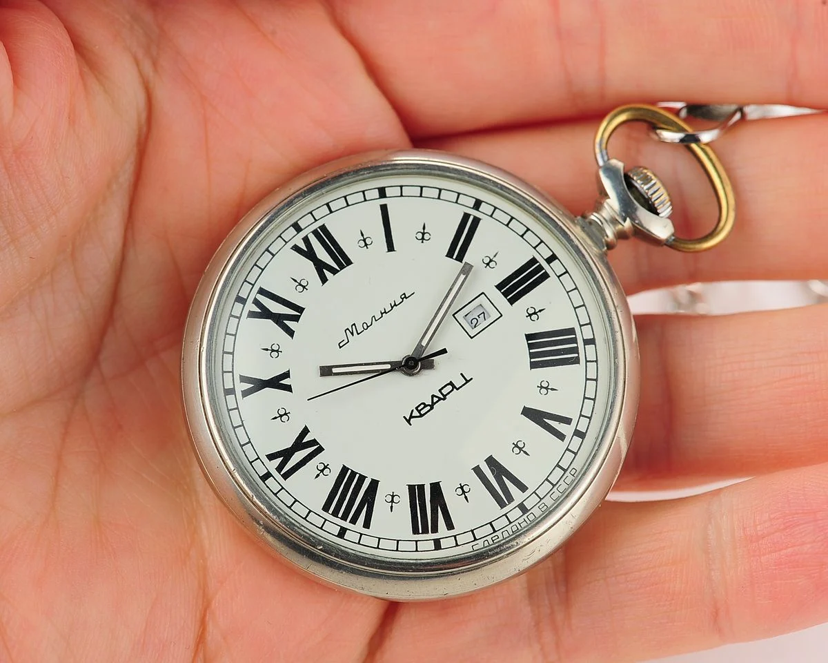 Soviet Molnija quartz pocket watch