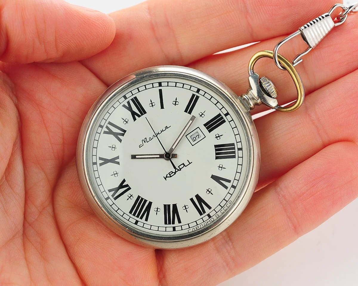 Soviet Molnija quartz pocket watch