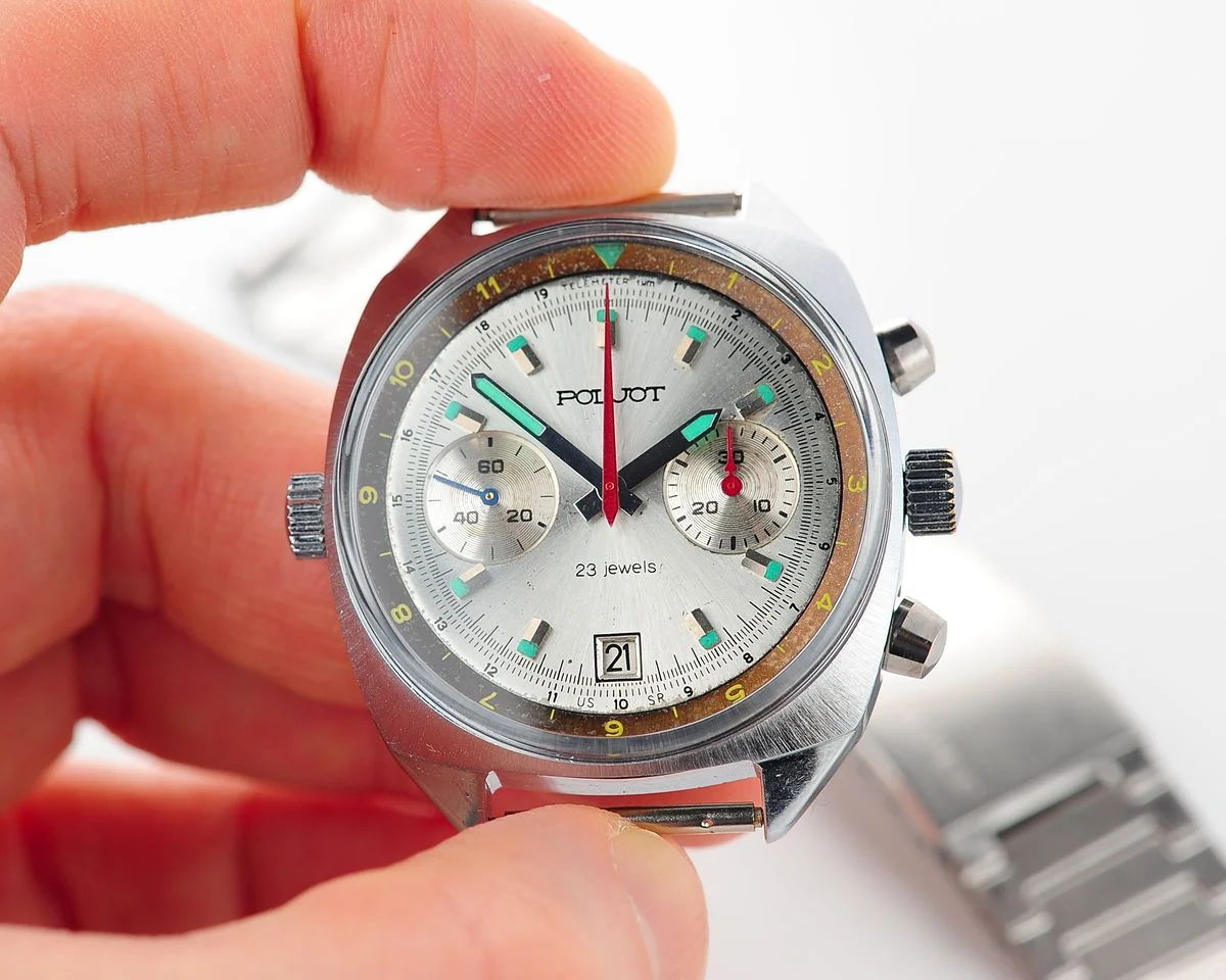 Poljot Chronograph 3133, aged telemeter ring!