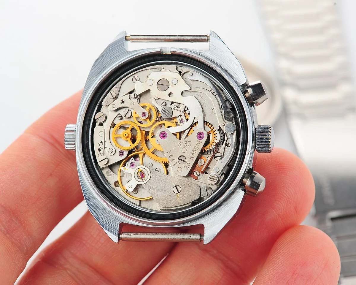Poljot Chronograph 3133, aged telemeter ring!