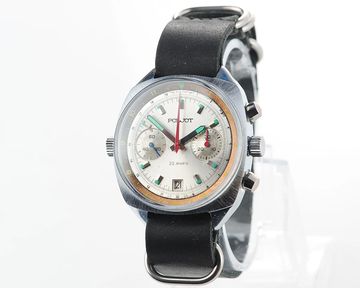 Poljot Chronograph 3133, aged telemeter ring!