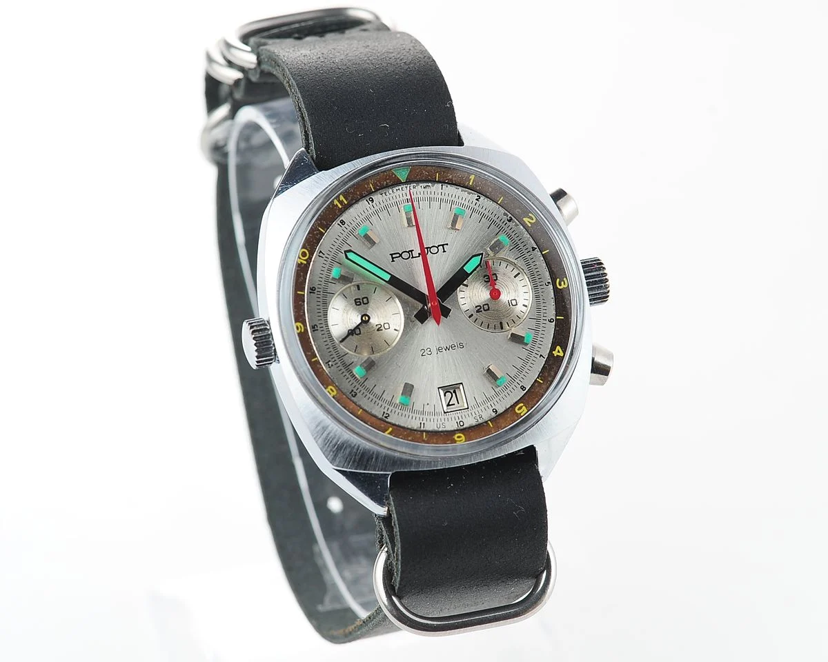 Poljot Chronograph 3133, aged telemeter ring!