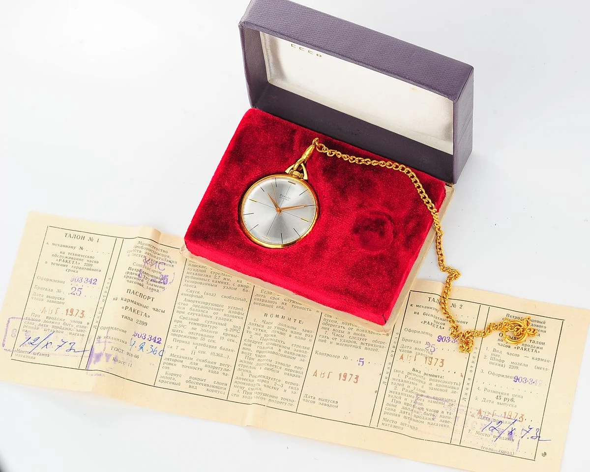 TIME CAPSULE: Vintage gold-plated Soviet Raketa pockey watch with ultra-thin 2209 movement!