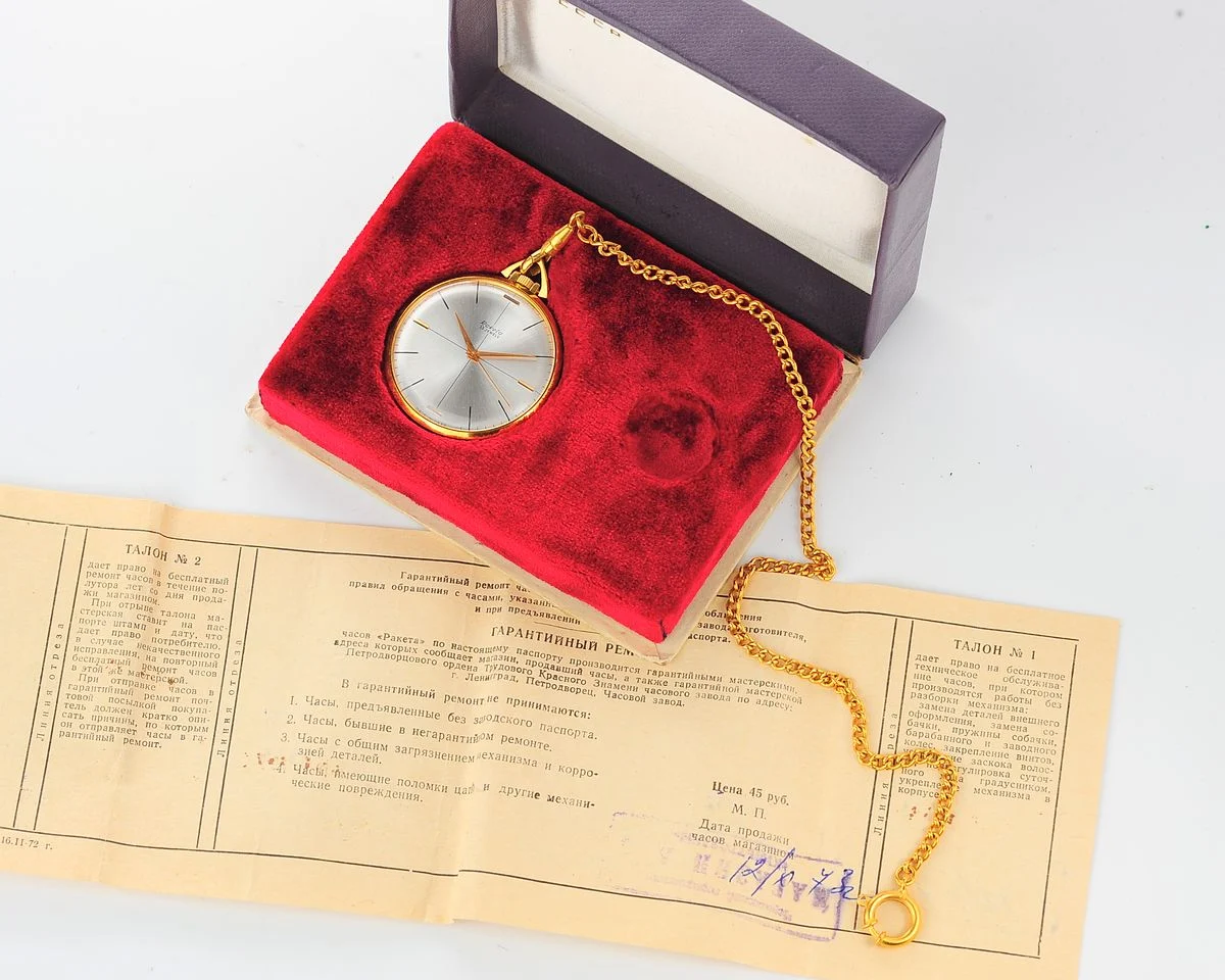 TIME CAPSULE: Vintage gold-plated Soviet Raketa pockey watch with ultra-thin 2209 movement!
