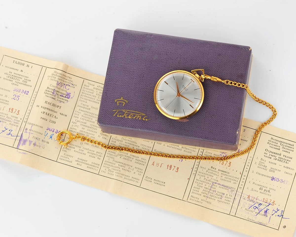 TIME CAPSULE: Vintage gold-plated Soviet Raketa pockey watch with ultra-thin 2209 movement!