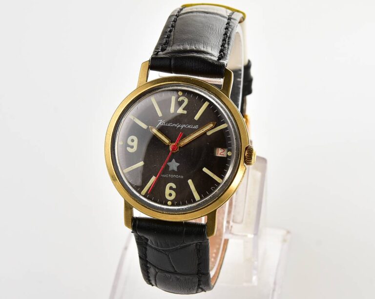 Soviet gold-plated Vostok Komandirskie mechanical watch - Zakaz MO CCCP!