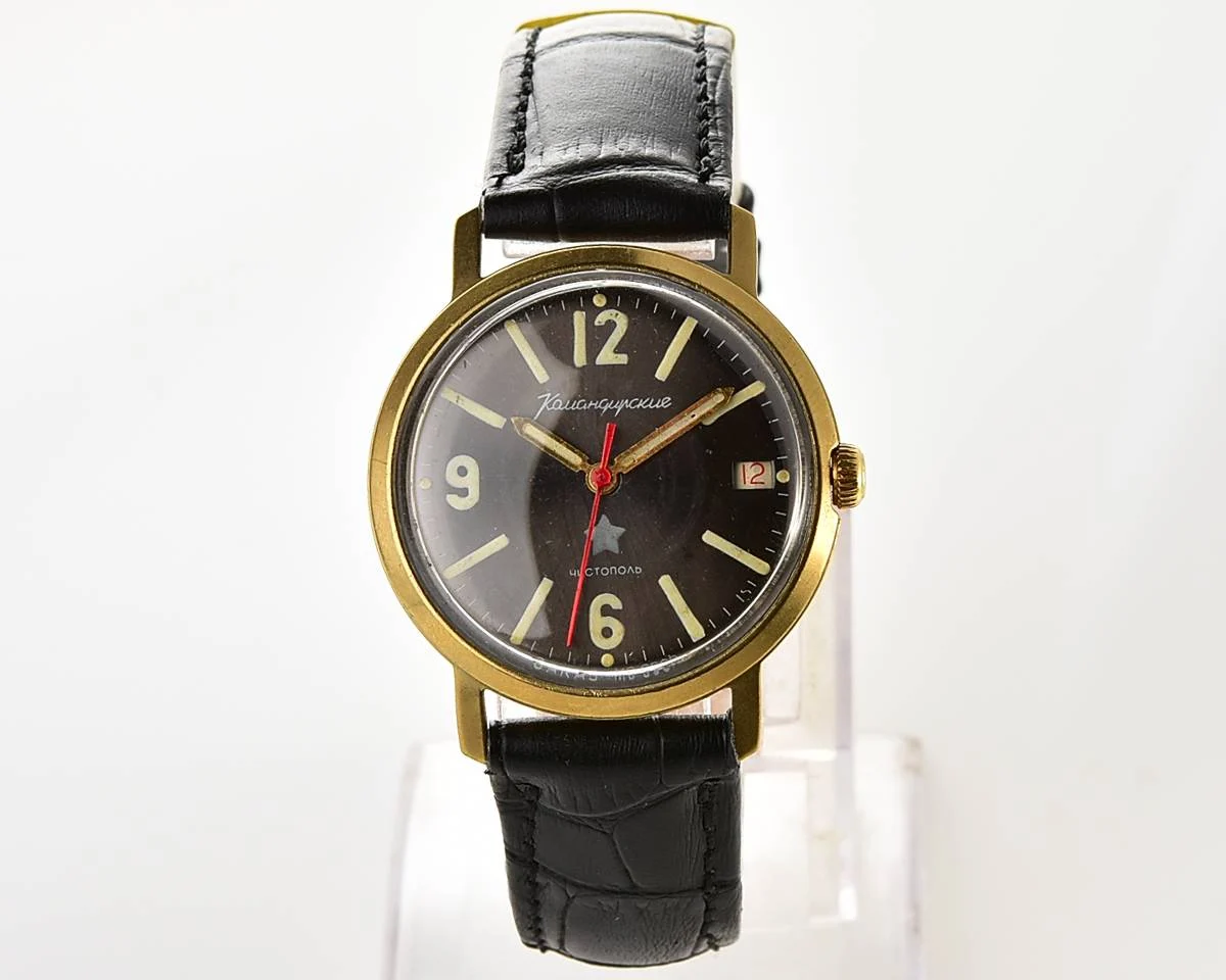 Soviet gold-plated Vostok Komandirskie mechanical watch - Zakaz MO CCCP!