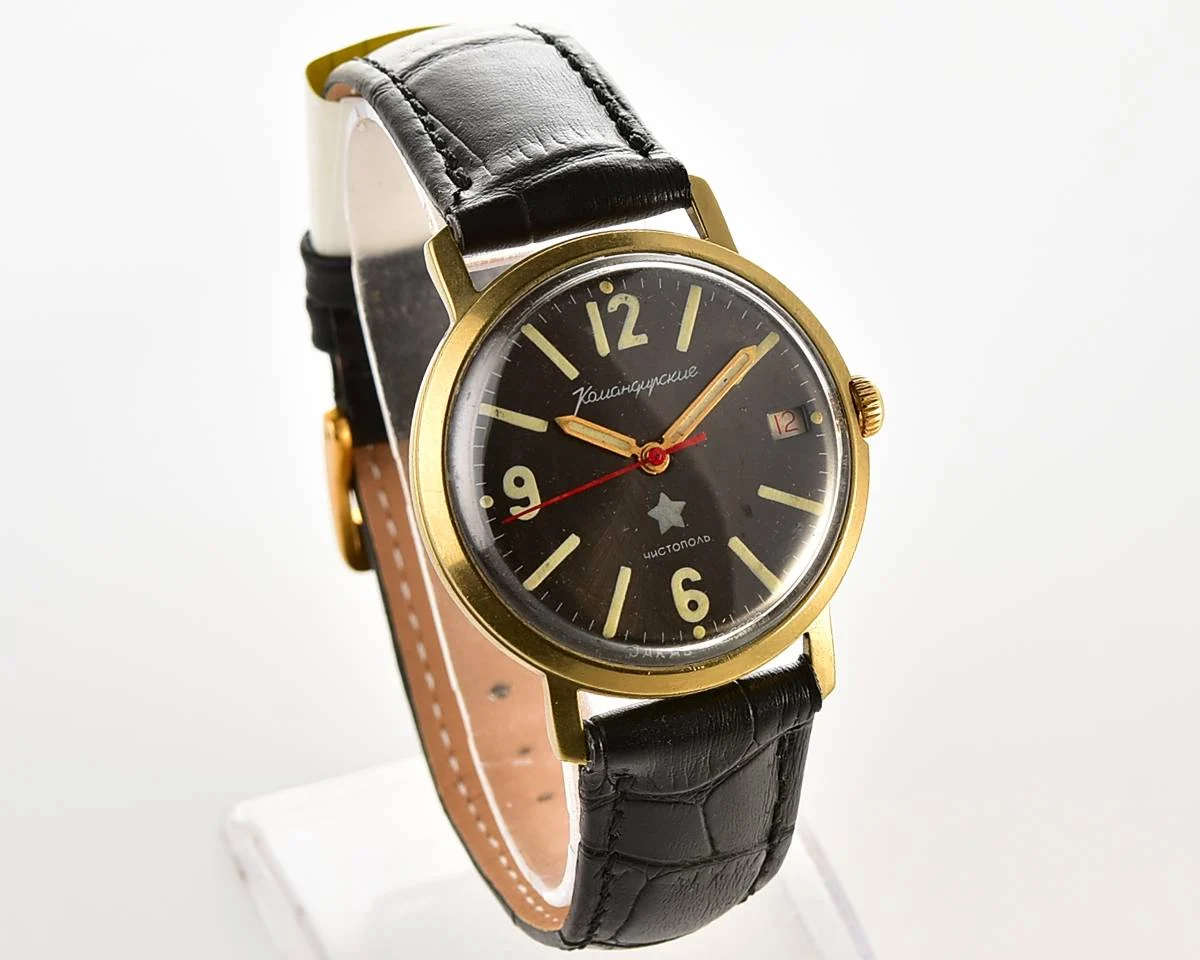 Soviet gold-plated Vostok Komandirskie mechanical watch - Zakaz MO CCCP!