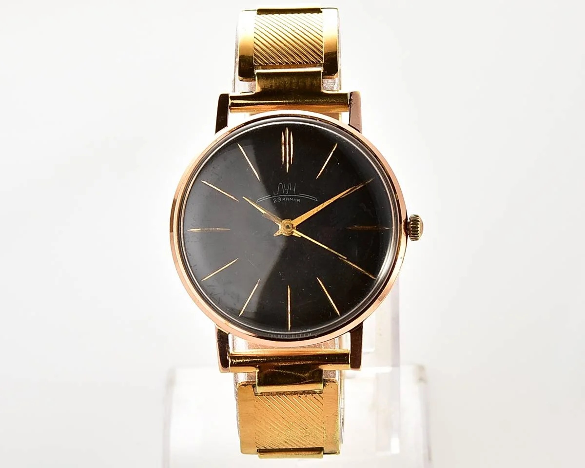 Soviet vintage Luch - mechanical gold-plated wristwatch