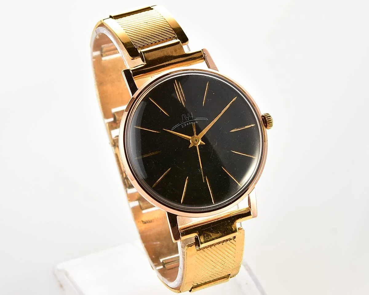 Soviet vintage Luch - mechanical gold-plated wristwatch