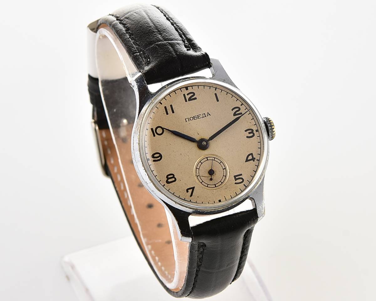 Excellent vintage soviet mechanical POBEDA wrist watch, 1MChZ, 4th quarter of 1953