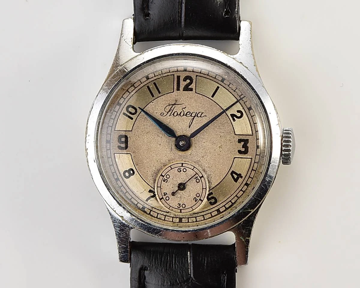 Vintage Soviet mechanical watch Pobeda from 2nd quarter 1956