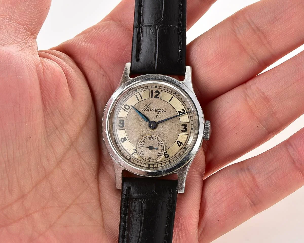 Vintage Soviet mechanical watch Pobeda from 2nd quarter 1956