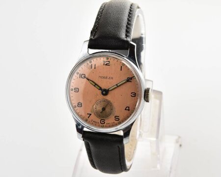 Vintage soviet POBEDA watch with bronze dial, 1st quarter of 1957