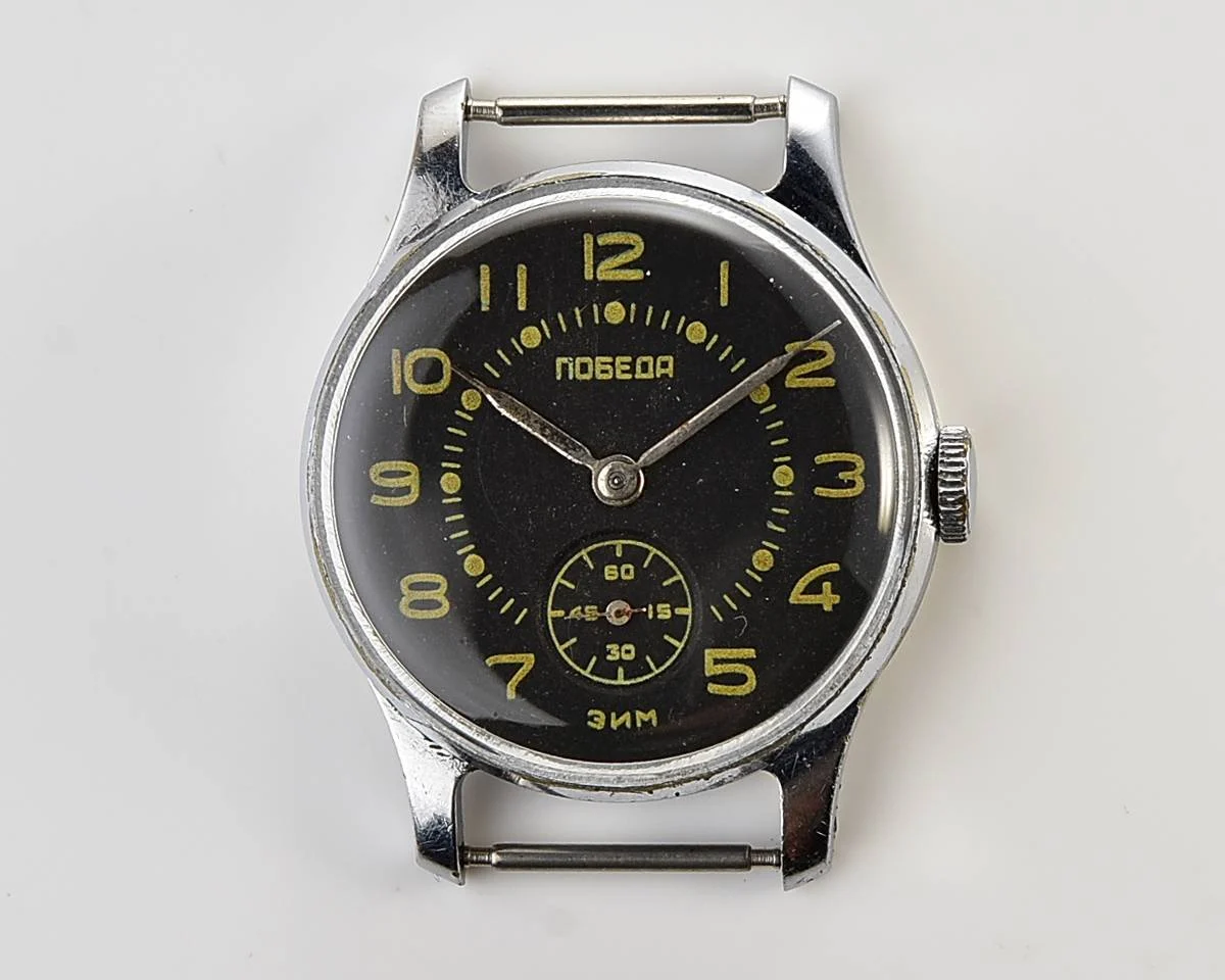 Excellent vintage Soviet mechanical Pobeda from 1957 + exquisite Sturmanskie compass strap!