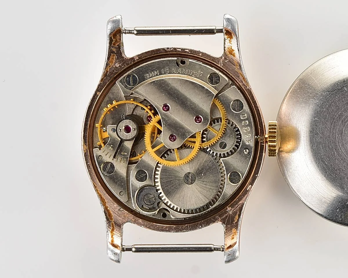 Pobeda Soviet mechanical watch with central seconds hand