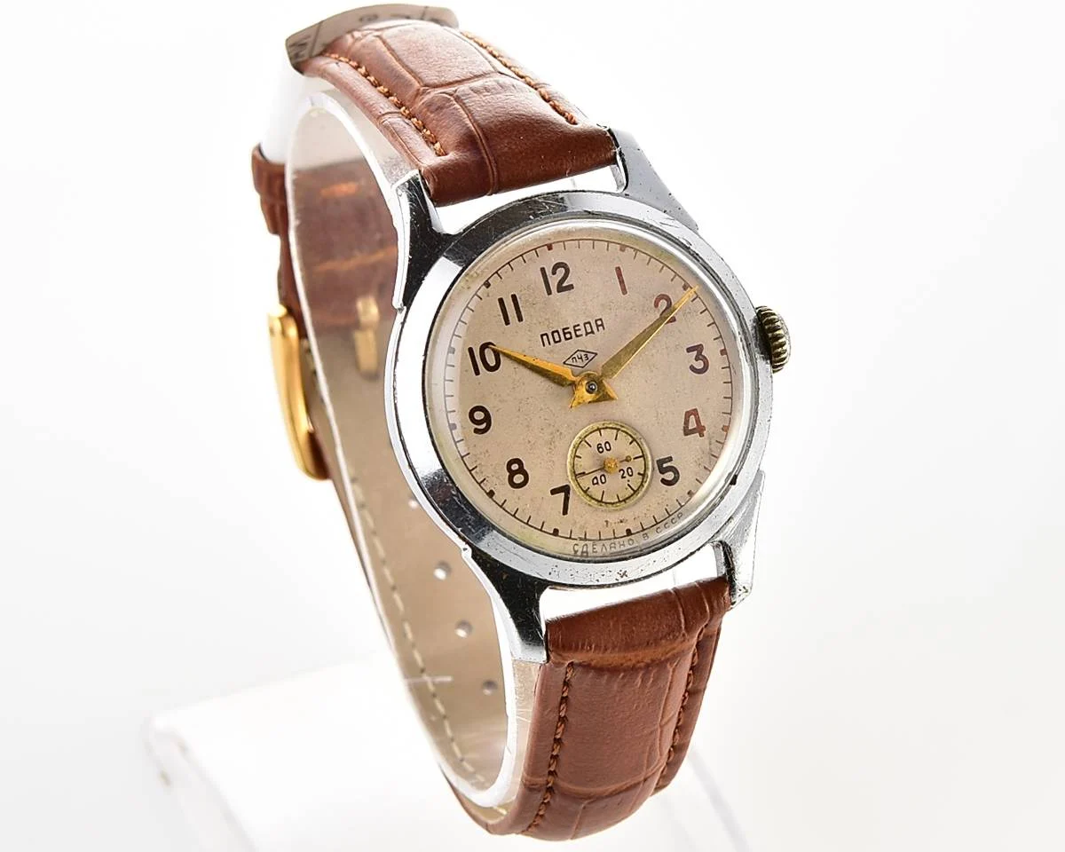 Vintage Soviet mechanical Pobeda wrist watch, PChZ