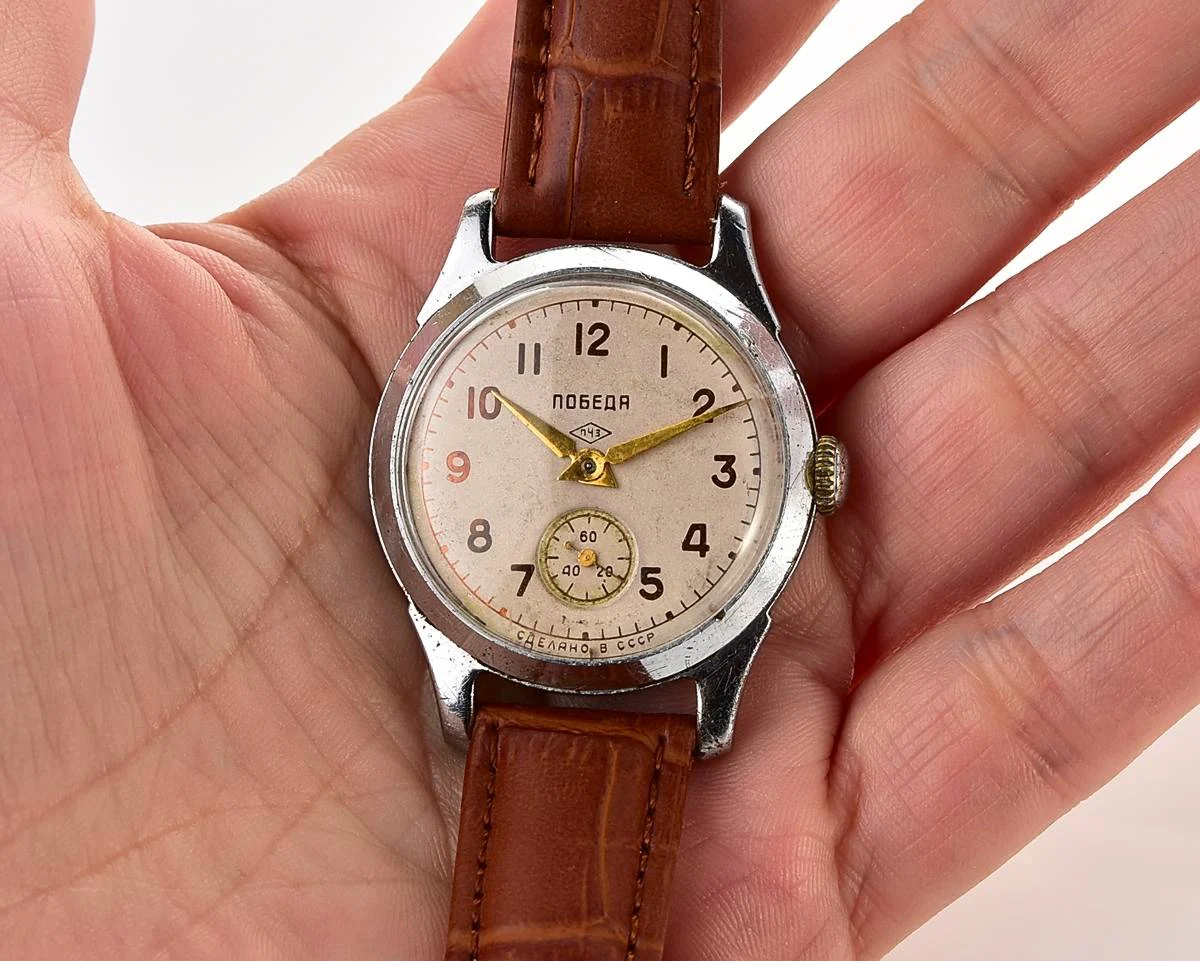 Vintage Soviet mechanical Pobeda wrist watch, PChZ