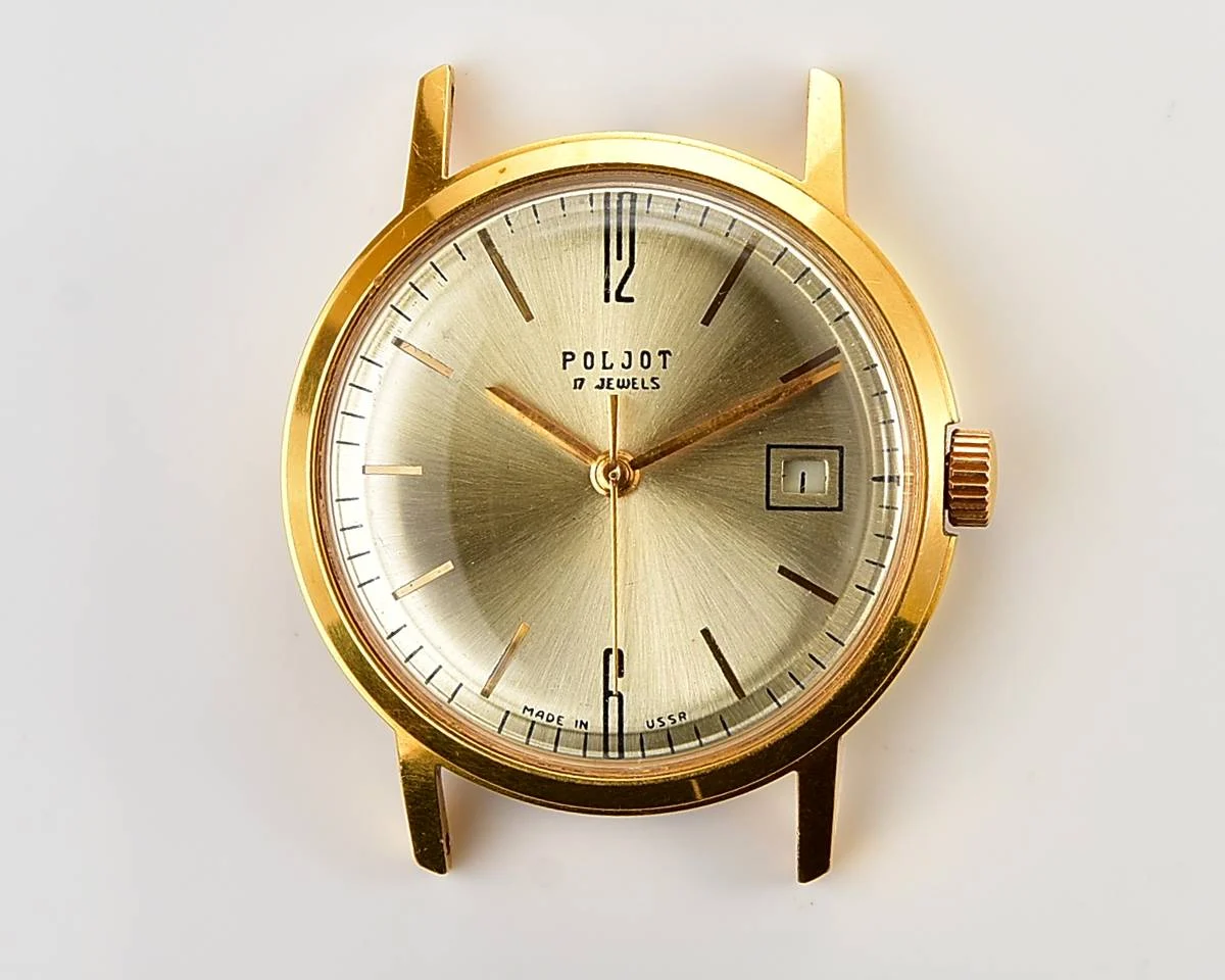 Excellent Soviet Poljot mechanical gold-plated wrist watch