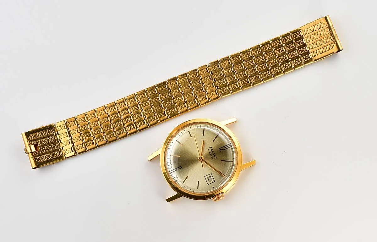 Excellent Soviet Poljot mechanical gold-plated wrist watch