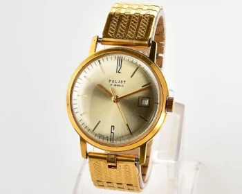 Excellent Soviet Poljot mechanical gold-plated wrist watch