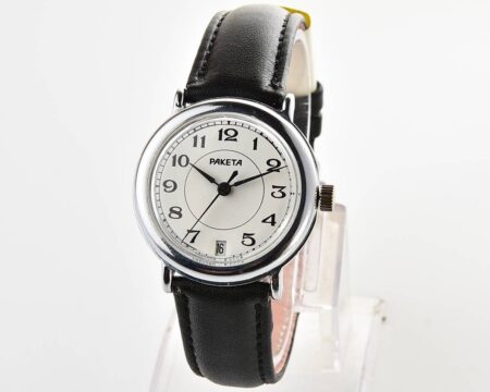 Soviet Raketa vintage mechanical watch with calendar on 6 o'clock