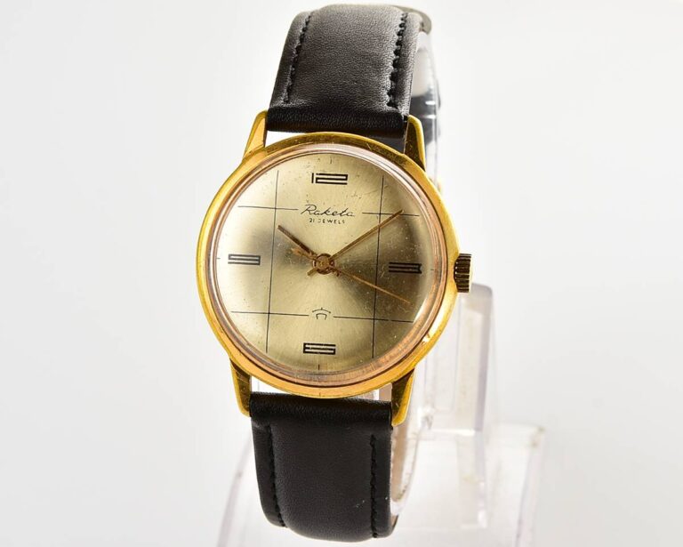 Vintage gold-plated soviet RAKETA watch