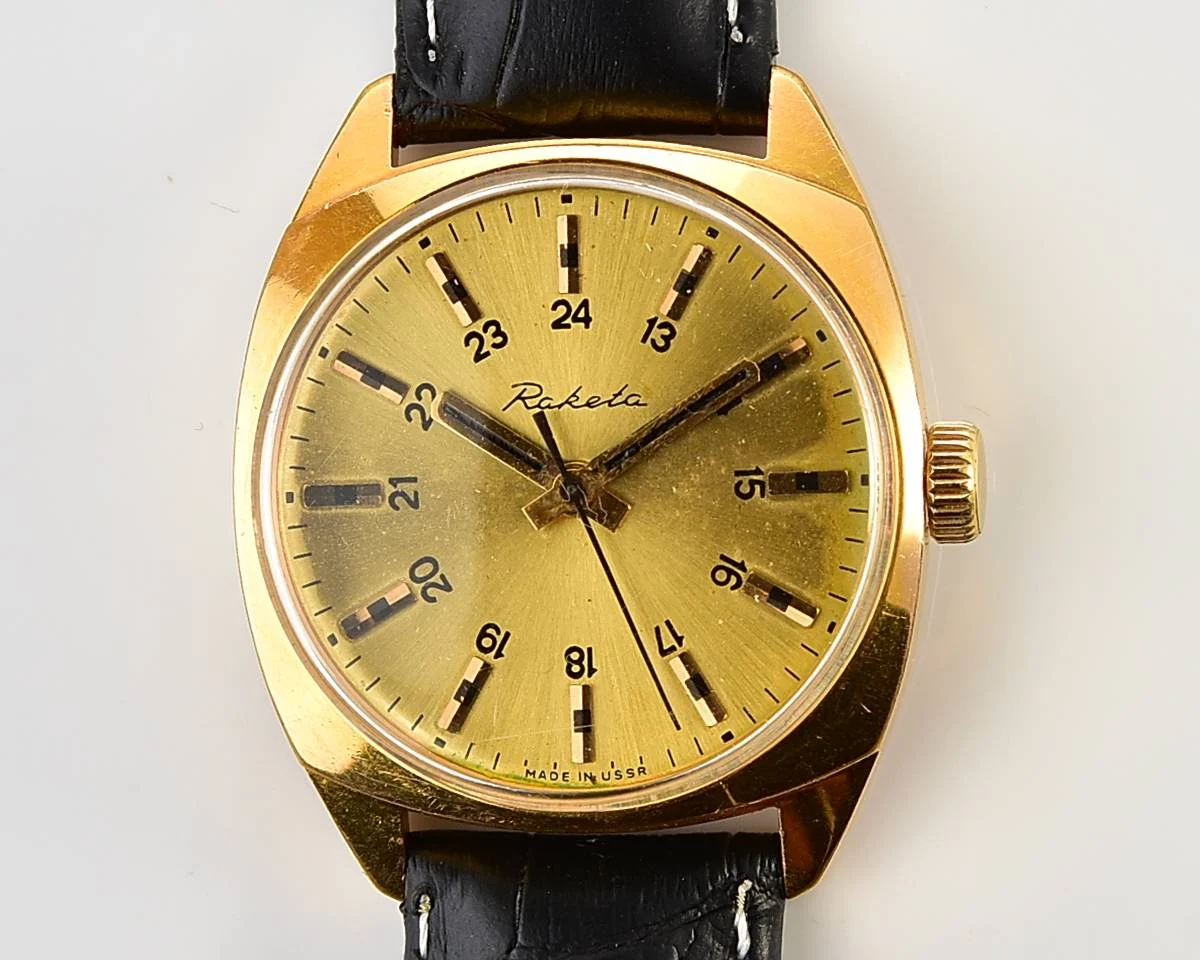 Soviet gold-plated Raketa vintage mechanical watch