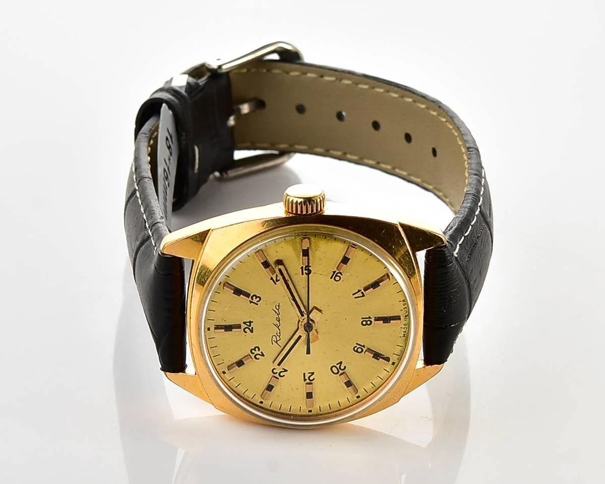 Soviet gold-plated Raketa vintage mechanical watch