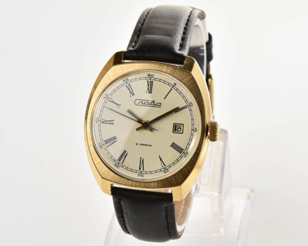Slava gold-plated soviet mechanical vintage watch