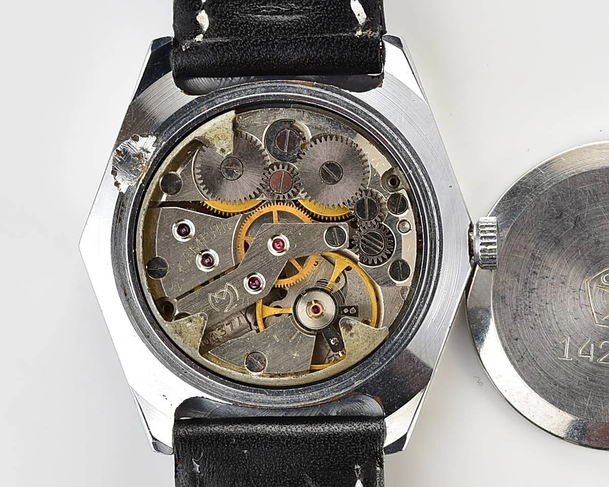 Hexagonal Slava Soviet mechanical vintage watch