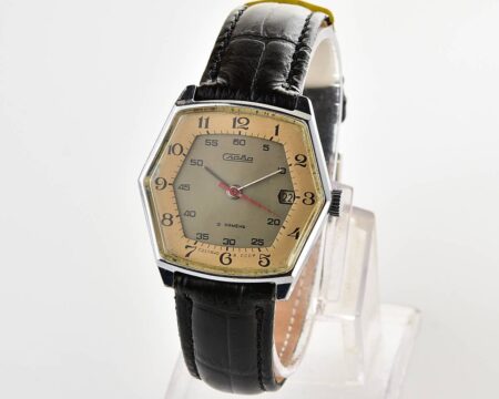 Hexagonal Slava soviet mechanical vintage watch