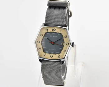 Hexagonal Slava Soviet mechanical vintage watch