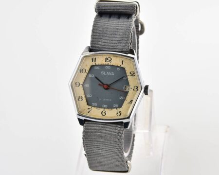 Hexagonal Slava soviet mechanical vintage watch