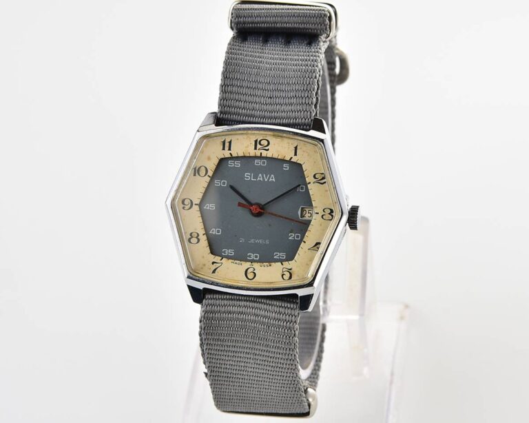 Hexagonal Slava soviet mechanical vintage watch